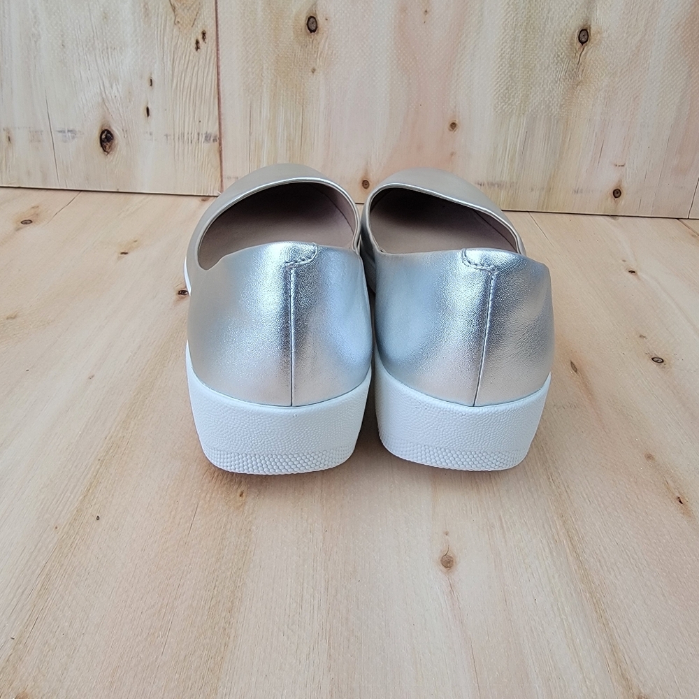 Silver Women's Comfort Wedge Flats - Picture 4 of 9